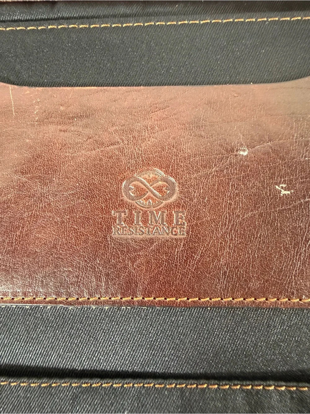 Vintage Time Resistance Classic Brown Leather Zip Folio Organizer